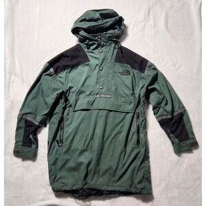 RARE Vintage The North Face RAGE Collection Green Snow Coat 1/2 Zip 90s  Large